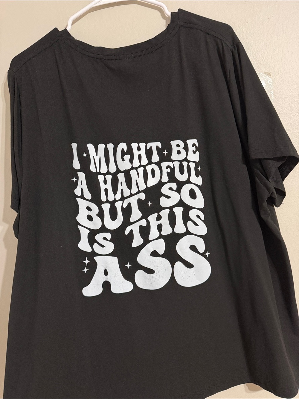 SHEIN Black Graphic Tee with White Retro Text